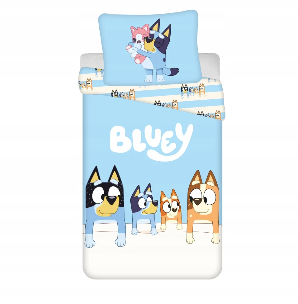Jerry Fabrics Medvilninė vaikiška patalynė 140x200 Bluey Dogs mėlyna Vaikams