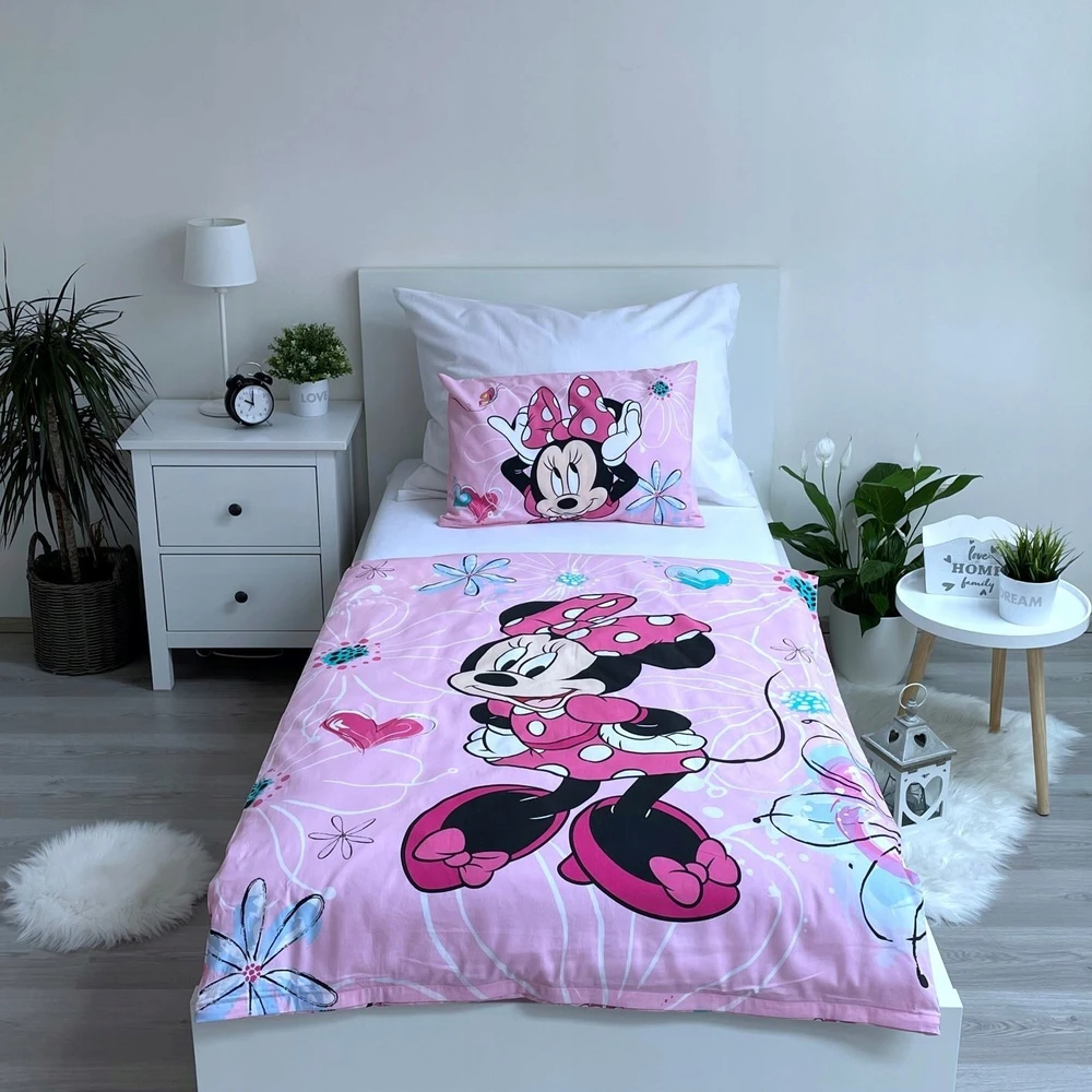 Jerry Fabrics Minnie Mouse patalynė 90x120 COTTON MINNIE FLOWERS lovai 02JF
