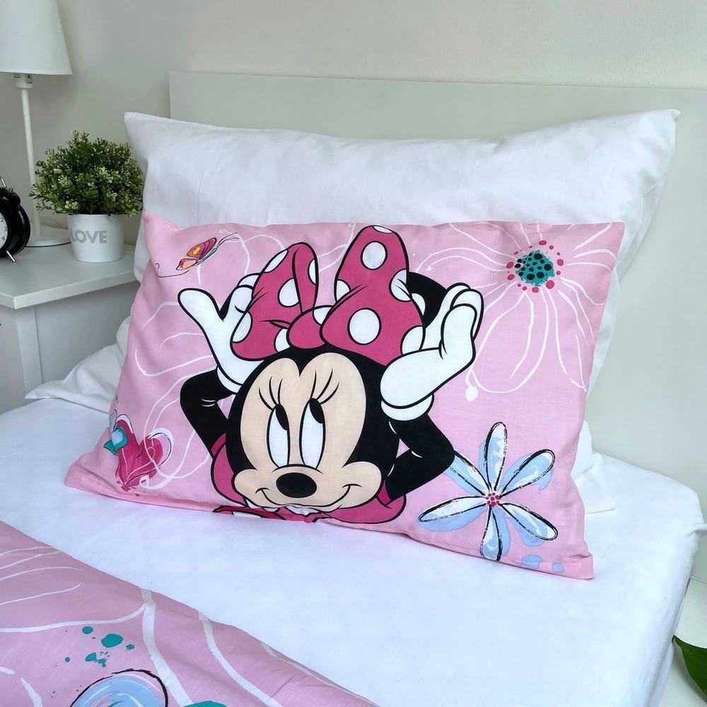 Jerry Fabrics Minnie Mouse patalynė 90x120 COTTON MINNIE FLOWERS lovai 02JF