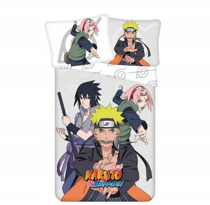 Jerry Fabrics NARUTO SHIPPUDEN Medvilninis patalynės komplektas antklodė 140x200cm pagalvė 70x90