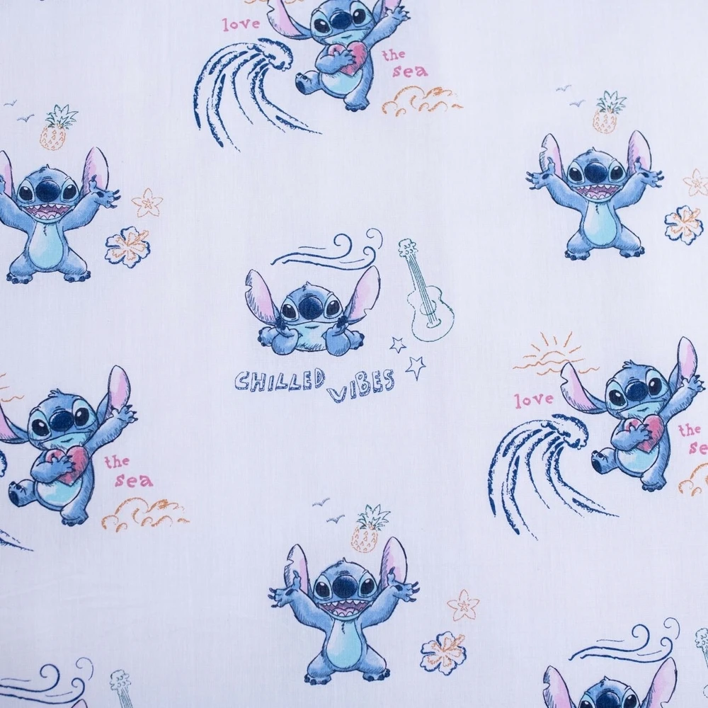 Jerry Fabrics Patalynė 140x200 Lilo and Stitch Wave mėlyna pagalvės užvalkalas 70x90