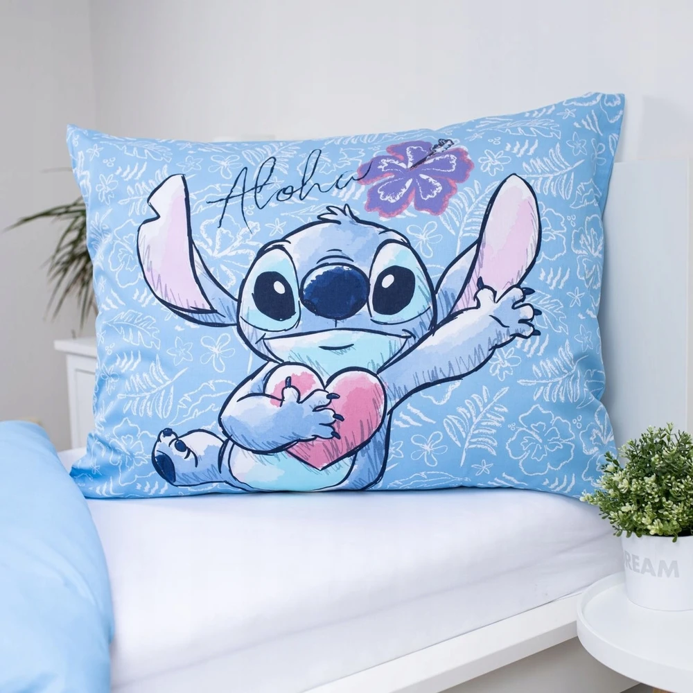 Jerry Fabrics Patalynė 140x200 Lilo and Stitch Wave mėlyna pagalvės užvalkalas 70x90