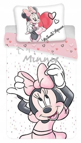 Jerry Fabrics Patalynė 140x200 Mini Minnie Mouse balta rožinė pagalvės užvalkalas 70x90