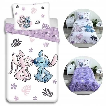 Jerry Fabrics Patalynė DZIECIĘCA 160X200 LILO I STITCH MŁODZIEŻOWA BAWEŁNA 70X80 DISNEY