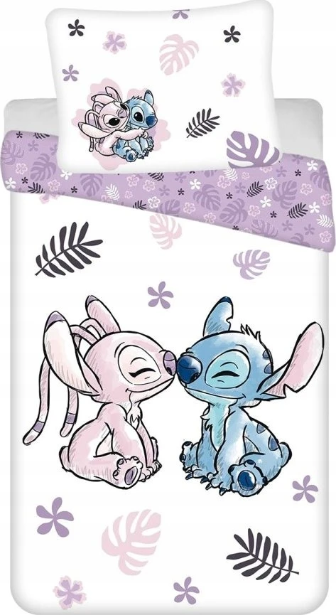 Jerry Fabrics Patalynė DZIECIĘCA 160X200 LILO I STITCH MŁODZIEŻOWA BAWEŁNA 70X80 DISNEY