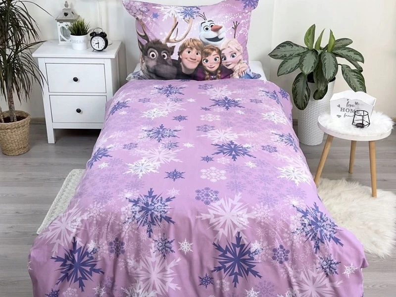 Patalynės komplektas Jerry Fabrics Patalynė KRAINA LODU DZIECIĘCA 140X200 FROZEN KOMPLET BAWEŁNA 70X90 ELSA ANA