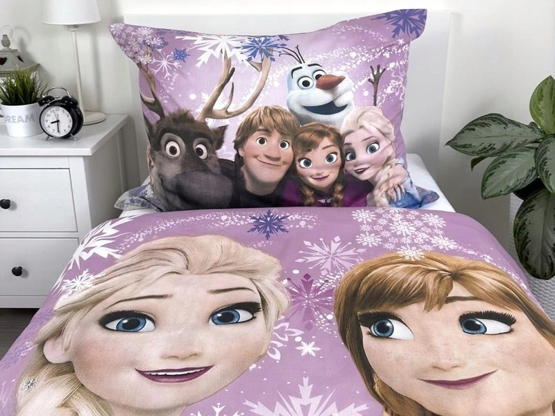 Patalynės komplektas Jerry Fabrics Patalynė KRAINA LODU DZIECIĘCA 140X200 FROZEN KOMPLET BAWEŁNA 70X90 ELSA ANA