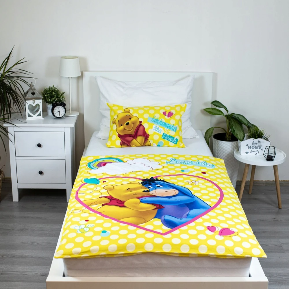 Jerry Fabrics Patalynės komplektas Disney Winnie the Pooh Smile, 100×135, 2 dalys