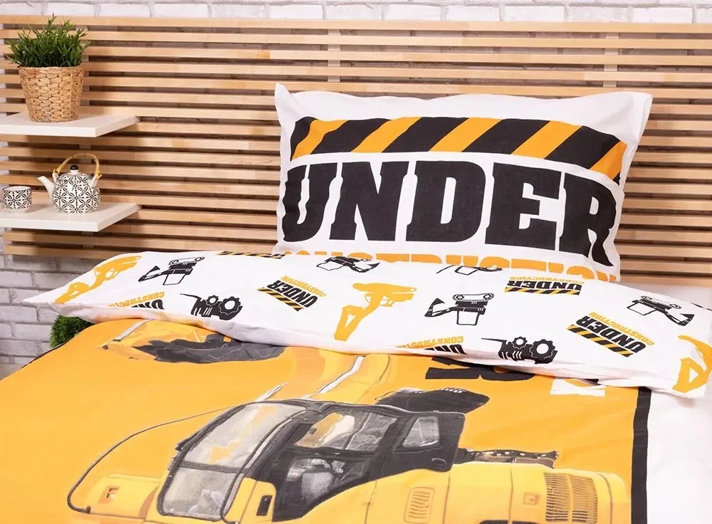 Jerry Fabrics patalynės komplektas EXCAVATOR 140 x 200 cm švytintis naktį