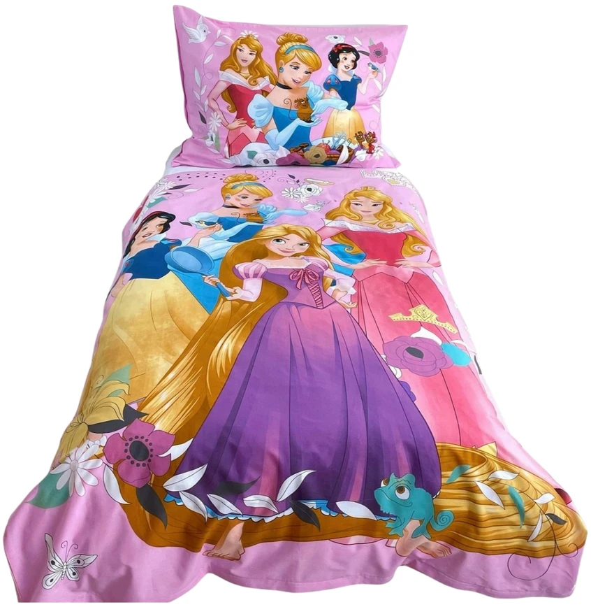Jerry Fabrics Princesės patalynė 140x200 Princess Cinderella Snow Baltas Aurora Bella rožinė
