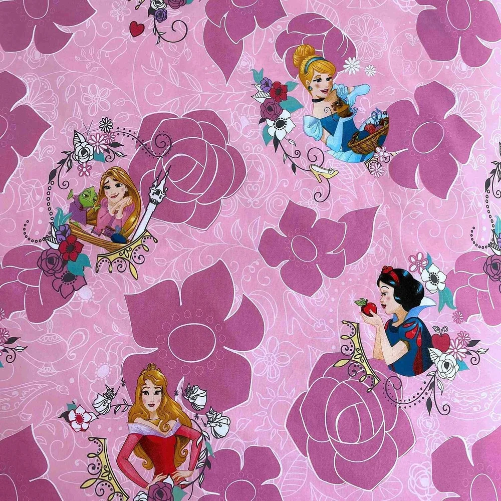 Jerry Fabrics Princesės patalynė 140x200 Princess Cinderella Snow Baltas Aurora Bella rožinė
