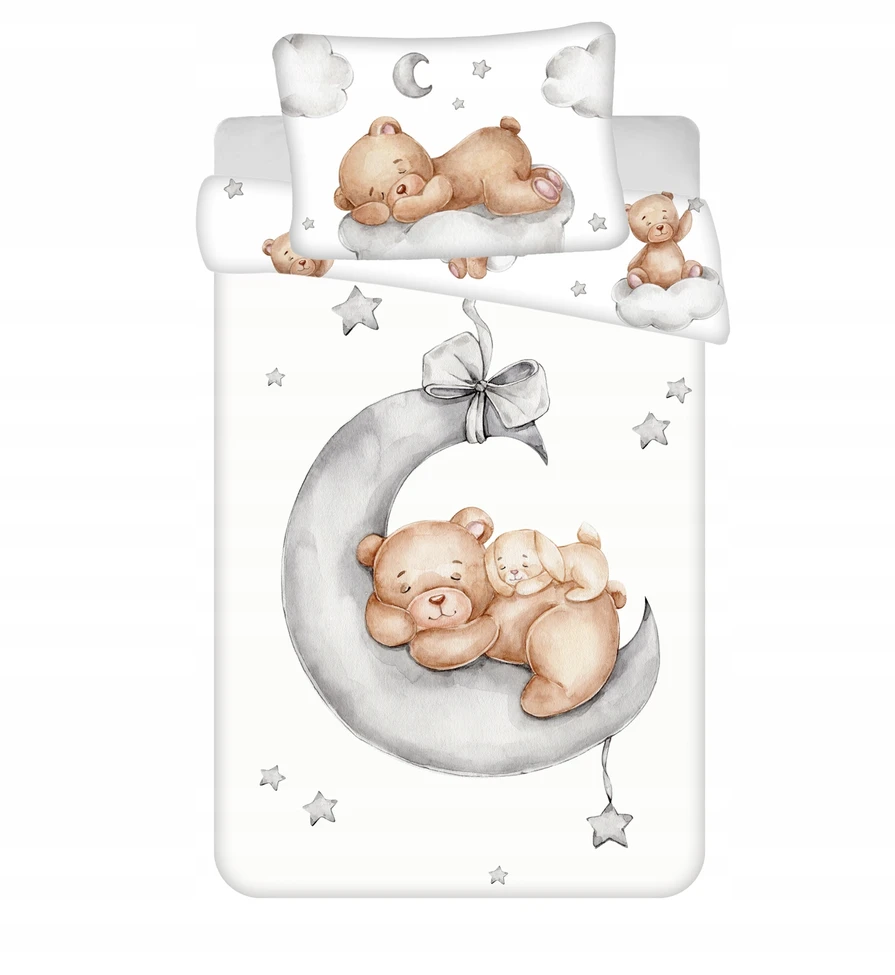 Jerry Fabrics Sweet Home vaikiškas patalynės komplektas Teddy Bear Ribbon, 100x135 cm, 2 dalių