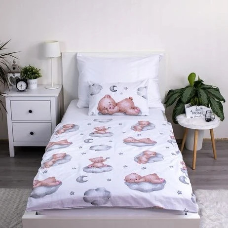 Jerry Fabrics Sweet Home vaikiškas patalynės komplektas Teddy Bear Ribbon, 100x135 cm, 2 dalių