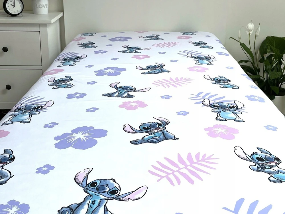 Jerry Fabrics Lilo and Stitch Vaikiška paklodė su guma, 90x200+25 cm