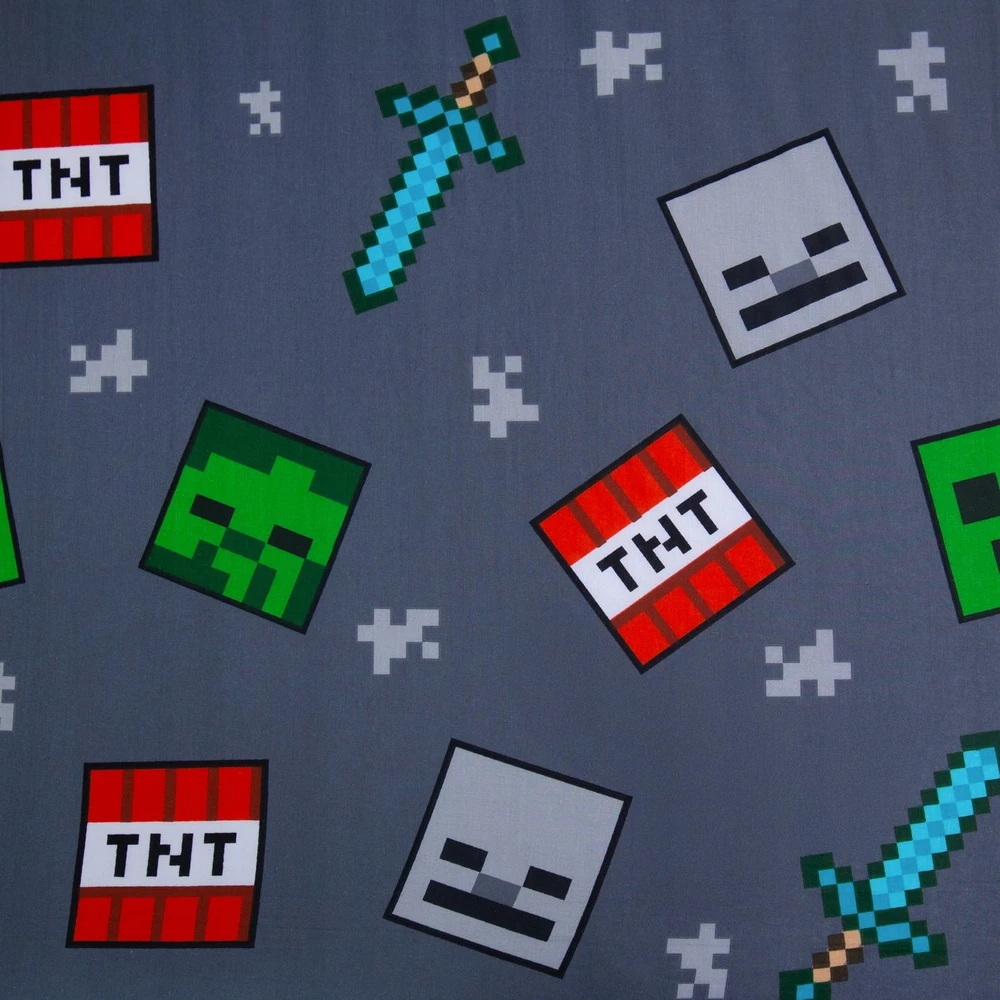 Jerry Fabrics Vaikiška paklodynė su guma Minecraft, 90x200 cm