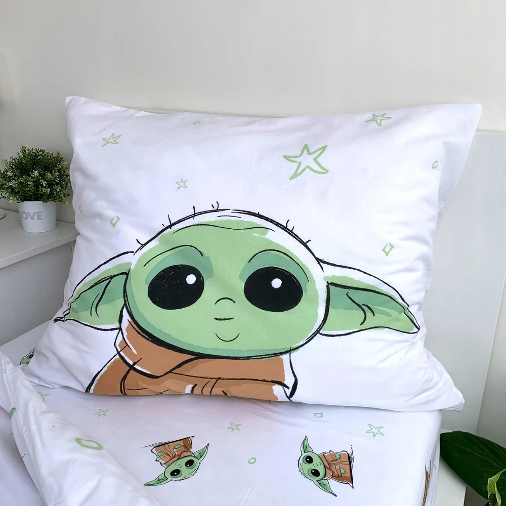 Jerry Fabrics Vaikiškas patalynės komplektas Star Wars Baby Yoda, 140x200 cm, 2 dalių