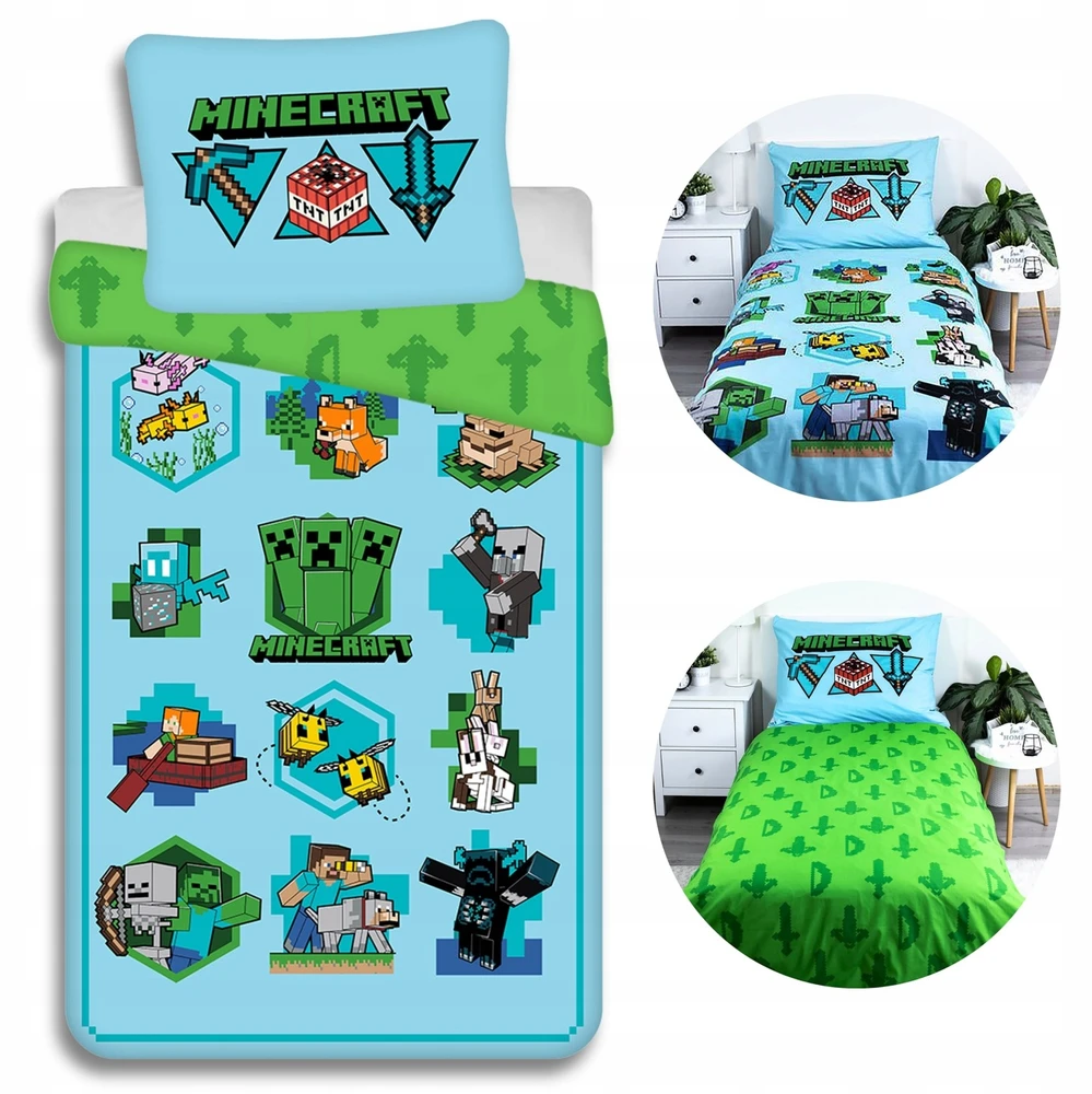 Jerry Fabrics vaikiškas patalynės komplektas Minecraft, 140x200, 2 dalių
