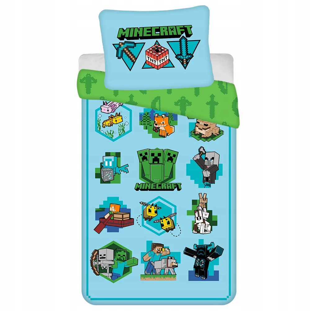 Jerry Fabrics vaikiškas patalynės komplektas Minecraft, 140x200, 2 dalių