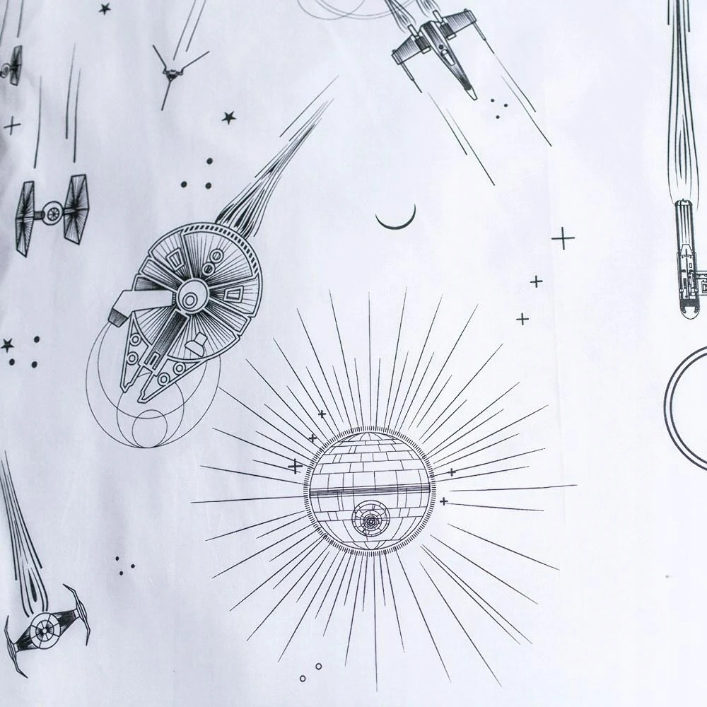 Jerry Fabrics Vaikiškas patalynės komplektas Star Wars Death Star Glowing, 140 x 200 + pagalvės užvalkalas 70 x 90 cm