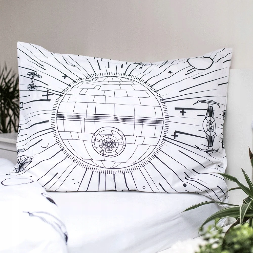 Jerry Fabrics Vaikiškas patalynės komplektas Star Wars Death Star Glowing, 140 x 200 + pagalvės užvalkalas 70 x 90 cm