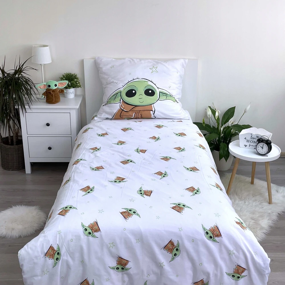 Jerry Fabrics Vaikiškas patalynės komplektas Star Wars Baby Yoda, 140x200 cm, 2 dalių