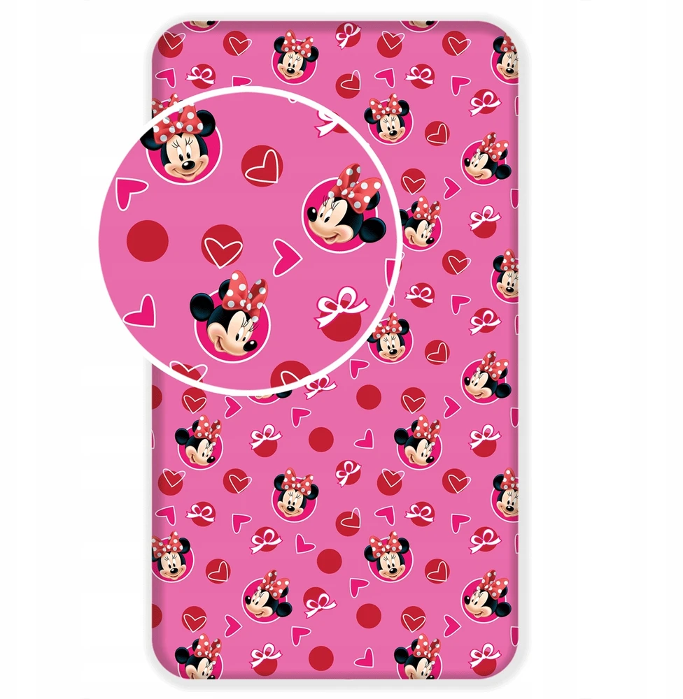 Jerry Fabrics VAIKŲ MEDVILNINĖ PALANKA su elastine juostele 90x200 MINNIE MOUSE Rožinis