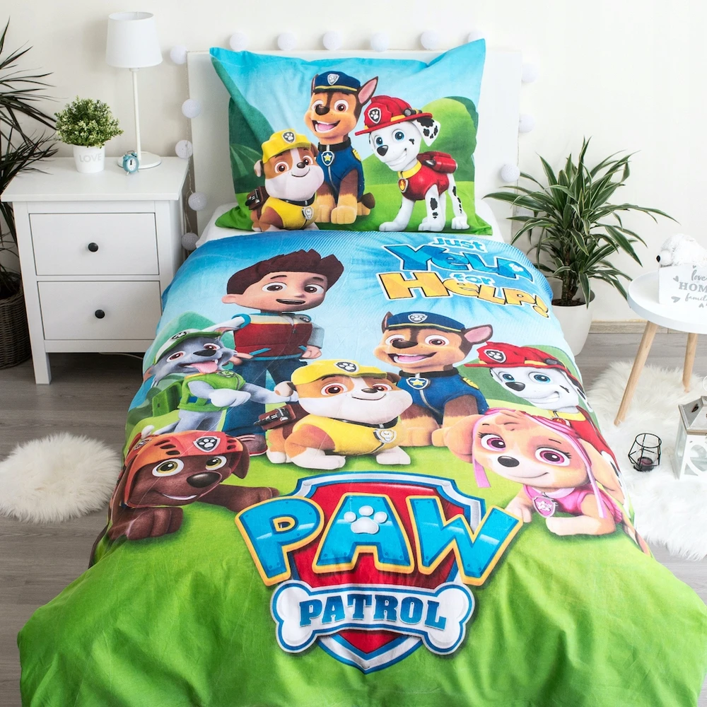 Jerry Fabrics VAIKŲ PATALĖS 140x200 LETENĖS PATROLĖS PATROLĖS ŠUNYS ŠUNYS 100% MEDVILNĖ