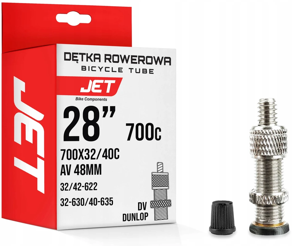 JET dviračio kamera 700x32/40C - 32-630/40-635 Dunlop dviračio vožtuvas DV-48mm
