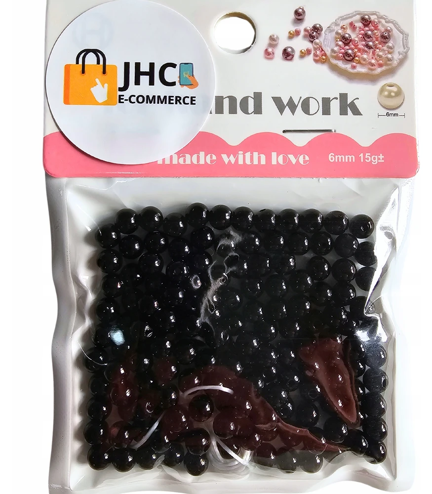 JHC e-commerce Rinkinys apyrankėms gaminti BEADS DIY karoliukai Juodas METAIC PEARLS