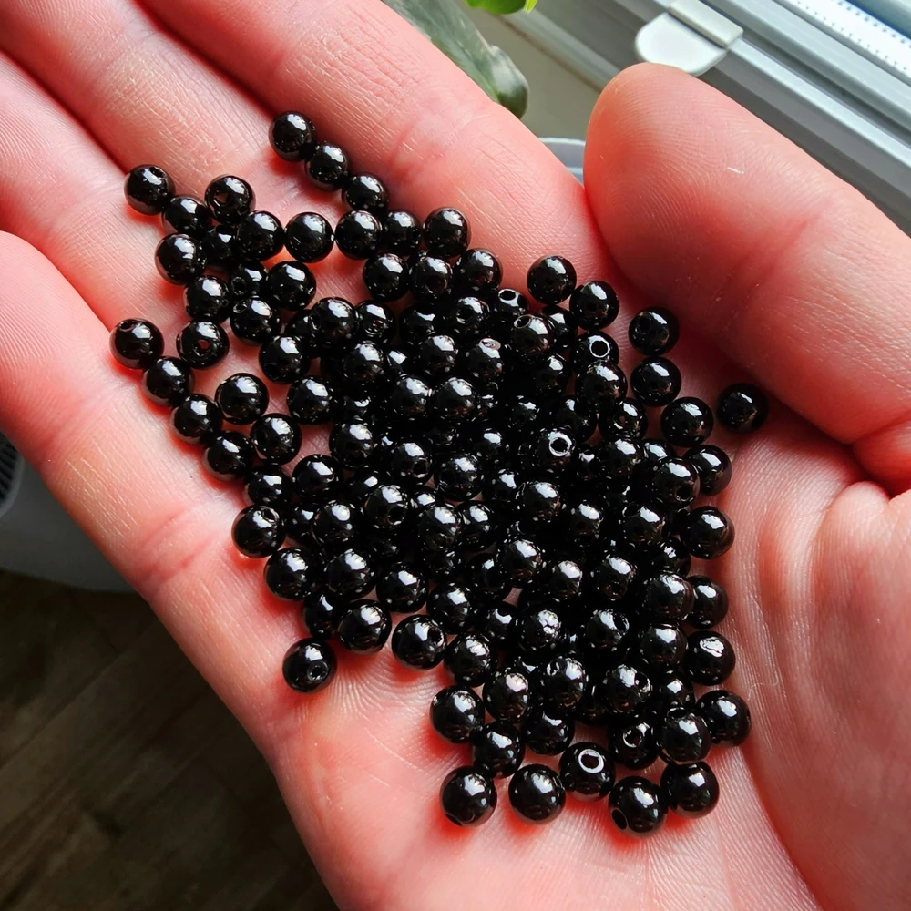 JHC e-commerce Rinkinys apyrankėms gaminti BEADS DIY karoliukai Juodas METAIC PEARLS
