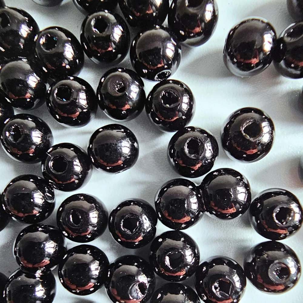 JHC e-commerce Rinkinys apyrankėms gaminti BEADS DIY karoliukai Juodas METAIC PEARLS