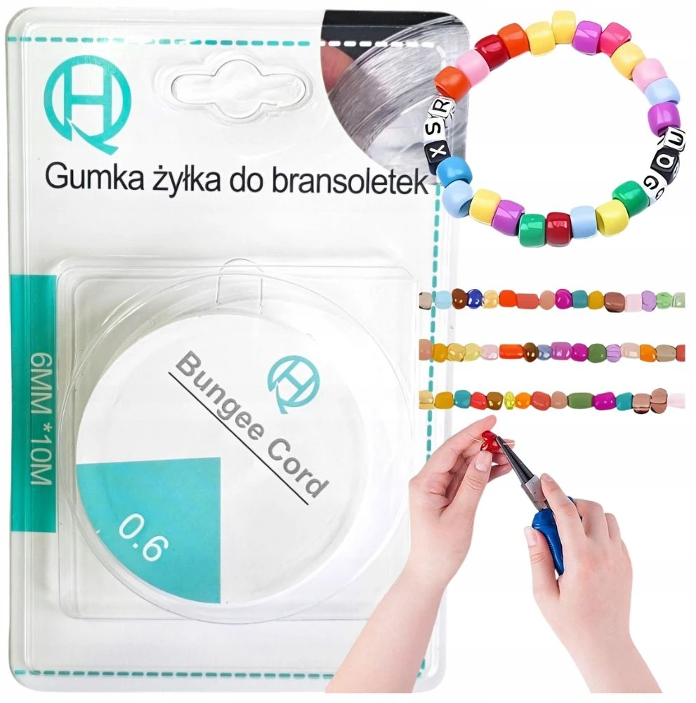 Jhc E Commerce Silikoninė gija papuošalams kurti, 0.6 mm x 10 m