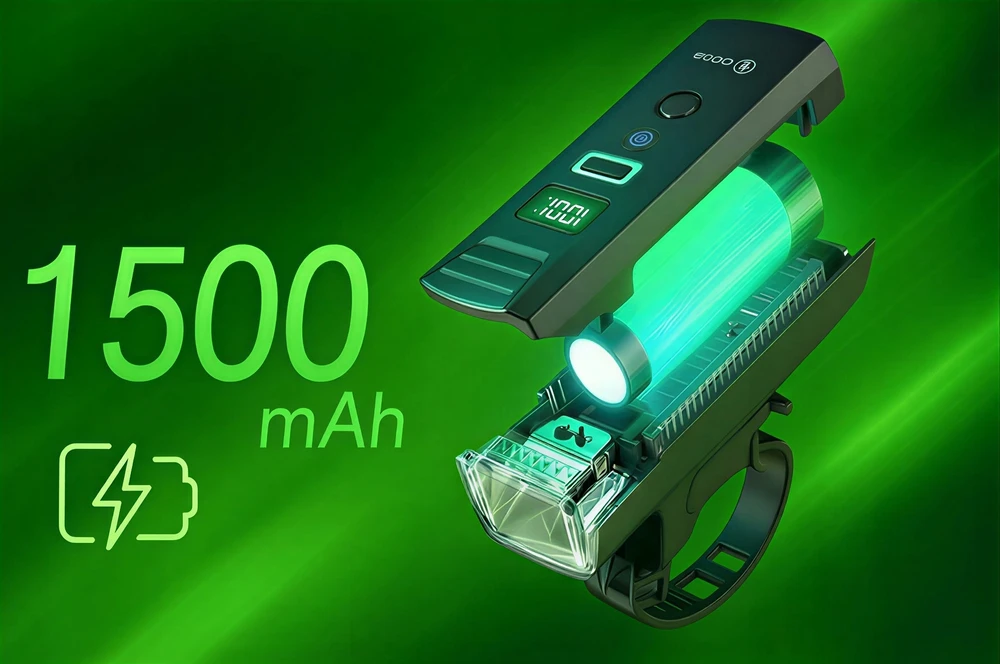 JJM LED Galingas dviračio žibintas priekinis galinis nuotolinio valdymo signalas 1200lm SET