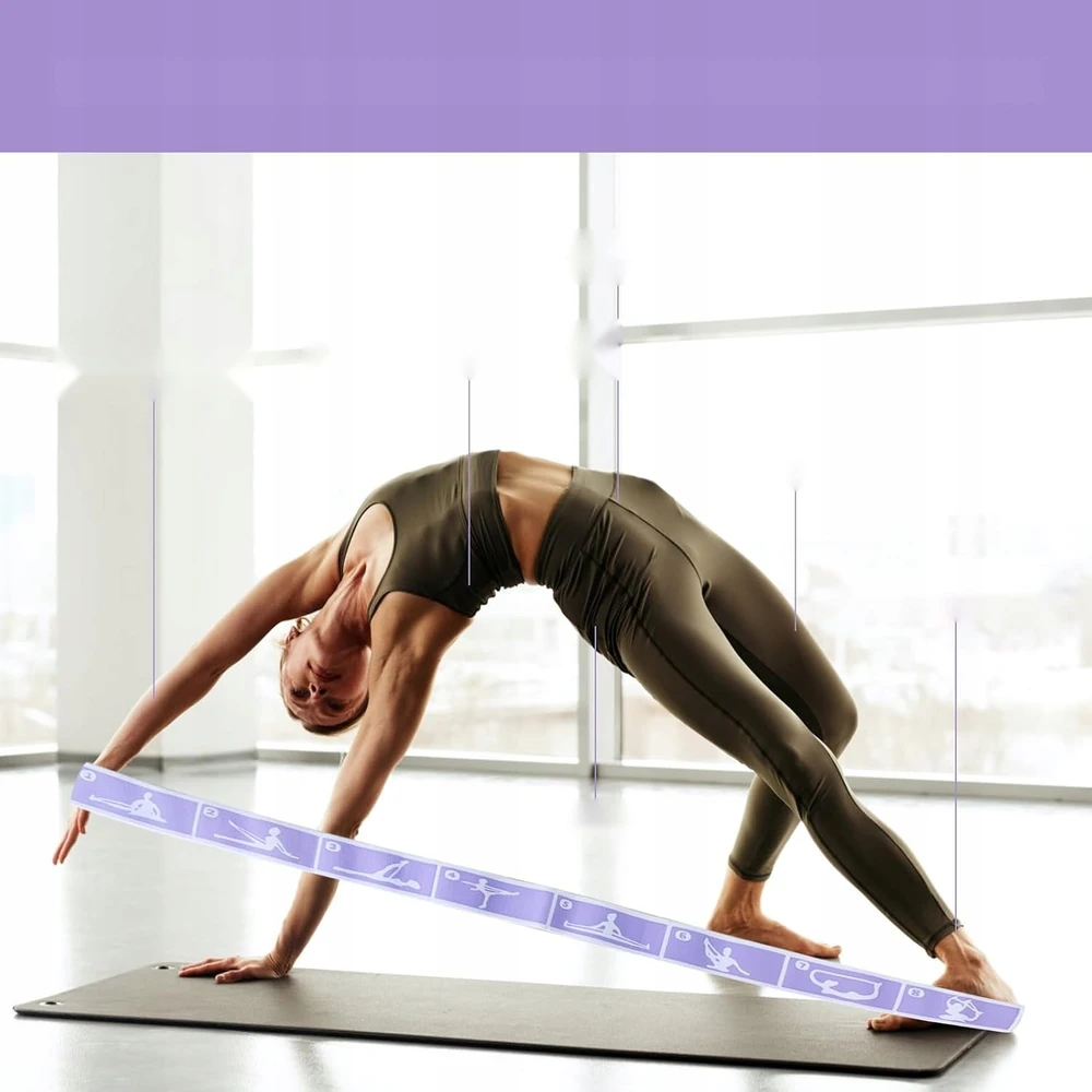 JOGOS DIRŽELĖ 90 CM ELASTINIS 8 KILPŲ FITNESS ATSPARUMŲ JUOSTŲ RINKINYS