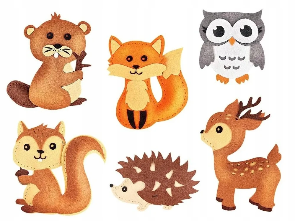 Jokomisiada DIY creative kit forest animals felt set ZA5274