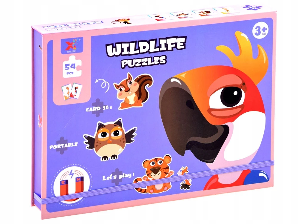 Jokomisiada Magnetic puzzle animals 54el board ZA3971