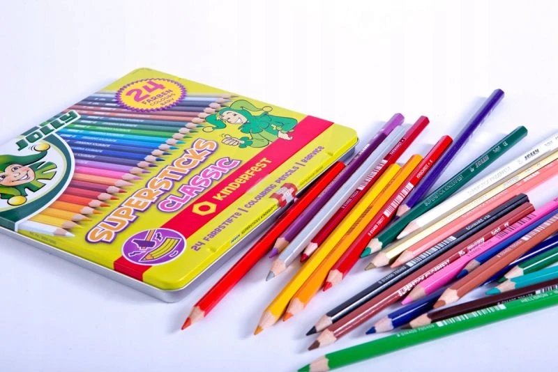 Jolly Kredelės vaikams 24 spalvų, metalinėje dėžutėje