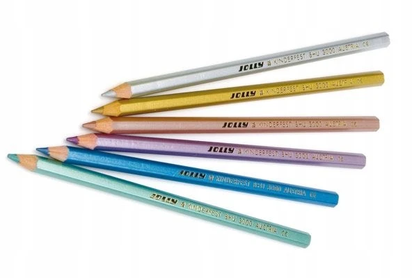 Jolly Metallic pieštukai vaikams, 6 vnt.