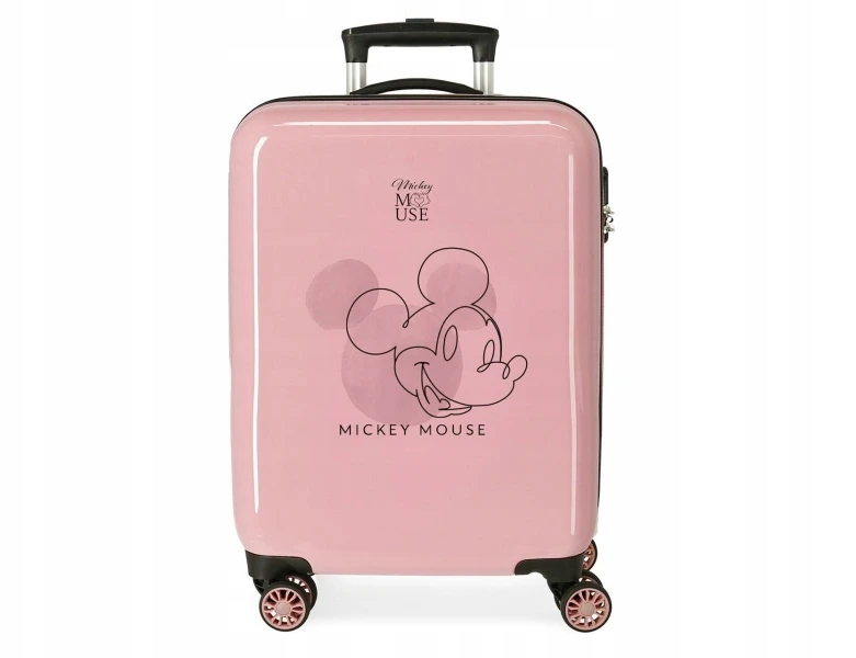 Joumma Bags Prabangus ABS vaikiškas kelioninis dėklas MICKEY MOUSE Outline Rožinė, 55x38x20 cm, 34