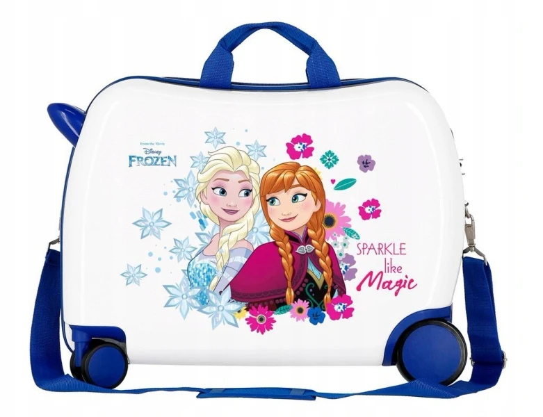 Joumma Bags Vaikiškas kelioninis lagaminas ant ratukų / DISNEY FROZEN Sparkle balansinis dviratis, 34L,