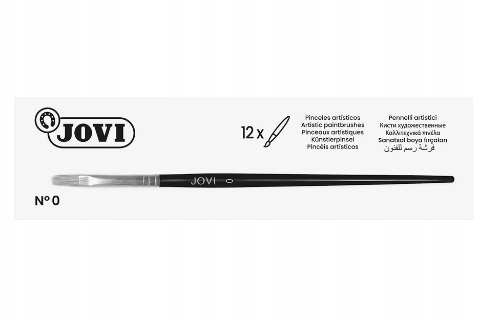 JOVI ARTISTIC BRUSHES | Pędzelki płaskie JOVI nr. 0 | 12 vnt.