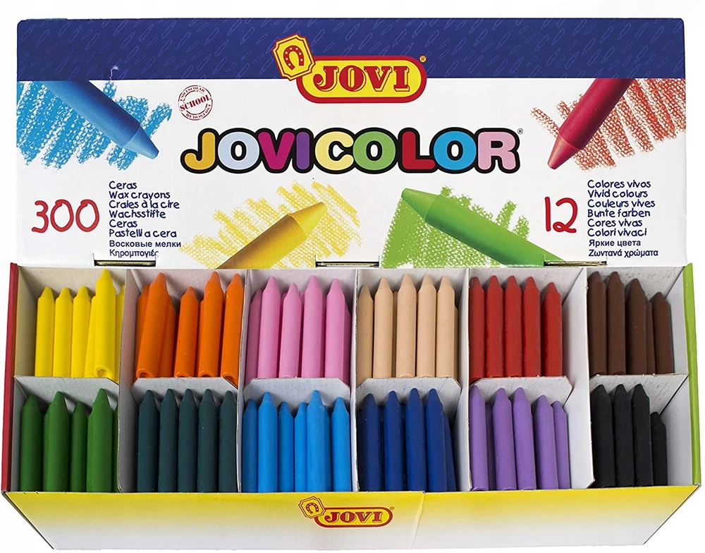 Jovi Jumbo vaško kreidelės, 300 vnt., 12 spalvų
