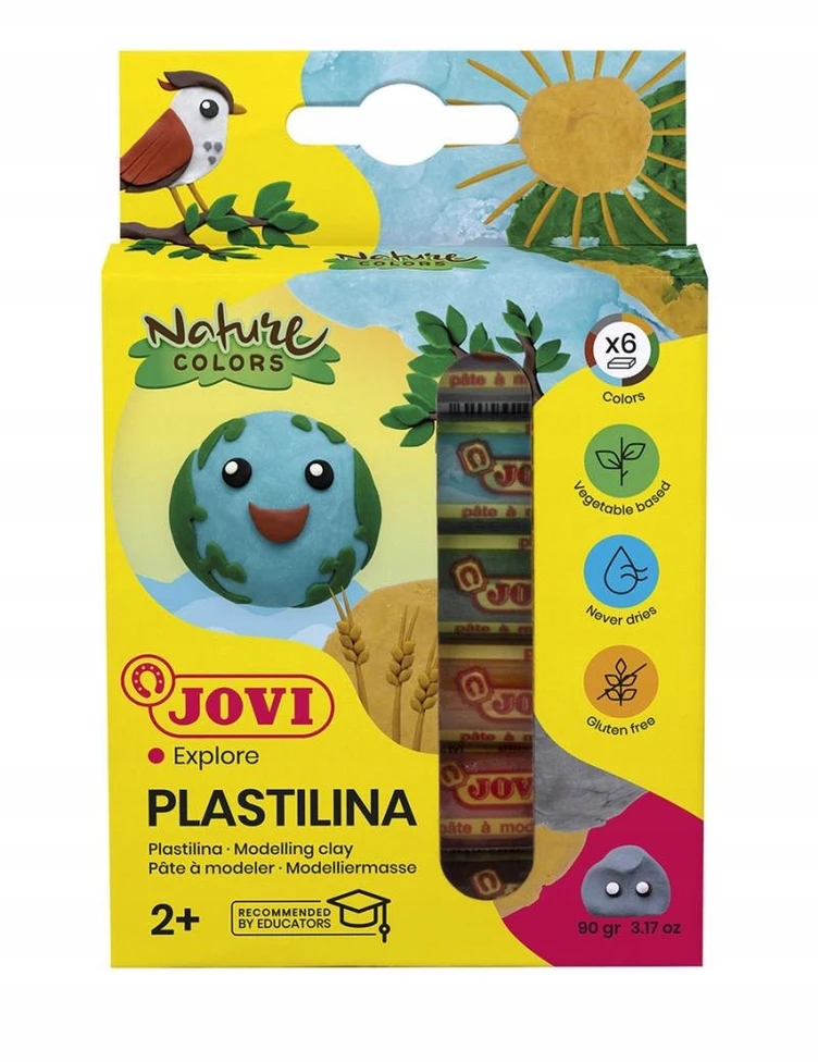 Jovi Plastelinos rinkinys 6 natūralių spalvų, po 15 g
