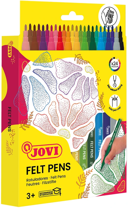 Jovi ploni flomasteriai, 24 spalvos