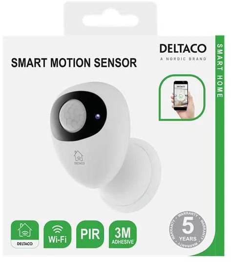 „DELTACO SMART HOME“ judesio jutiklis, PIR, „WiFi“ 2,4 GHz baltas / juodas SH-WS01