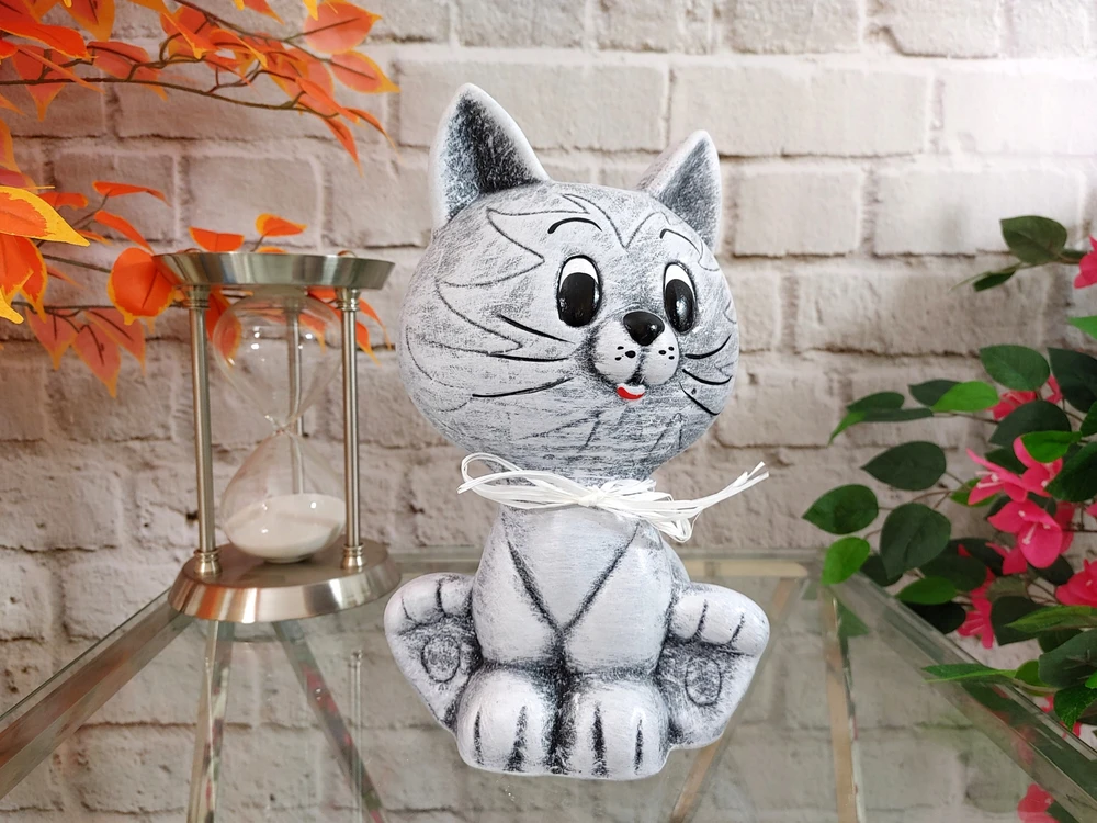 Juliette CAT Piggy bank, įlaužiamas, didelis ir erdvus, NE ATIDARYMAS, XXL taupyklė