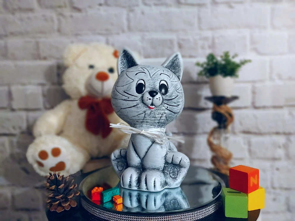 Juliette CAT Piggy bank, įlaužiamas, didelis ir erdvus, NE ATIDARYMAS, XXL taupyklė