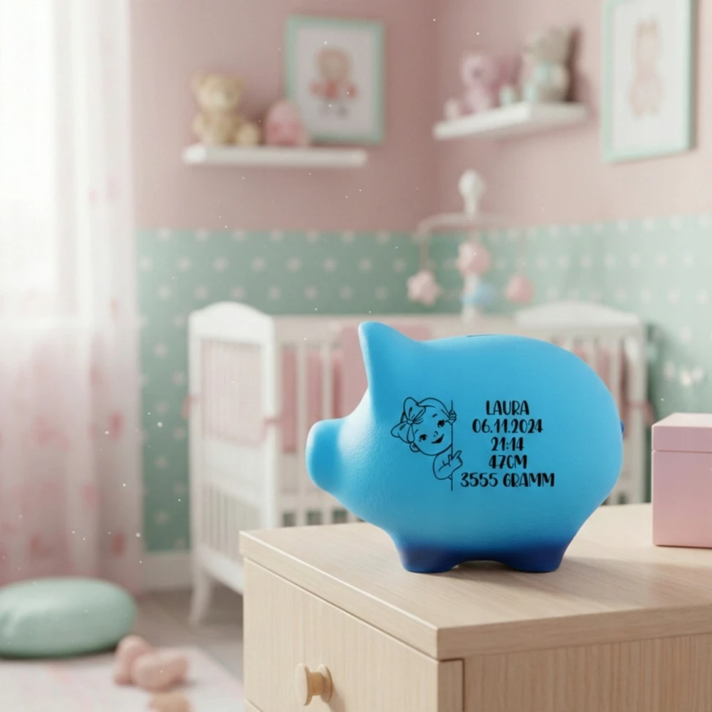 Juliette Skarbonka Z IMIENIEM dziecka PERSONALIZOWANA twój tekst CERAMICZNA duża XXL