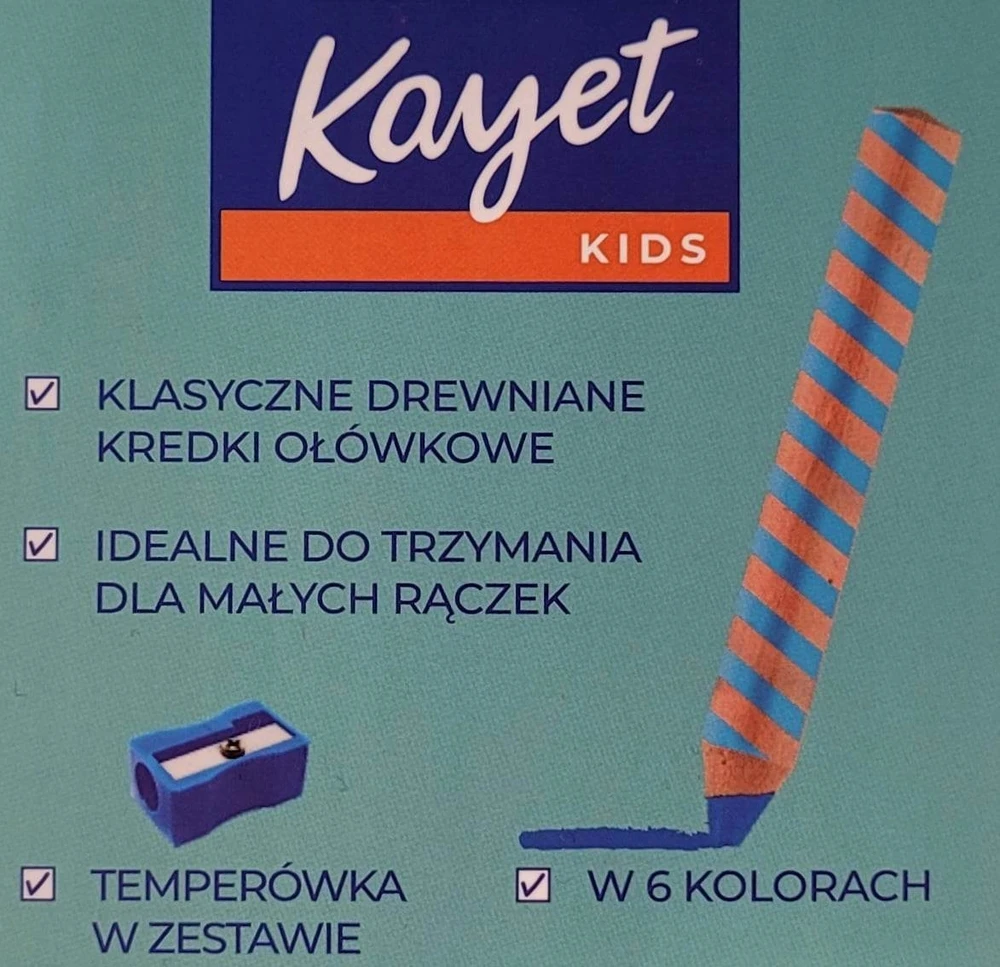 Jumbo pieštukai su drožtuku Kayet, 6 vnt.