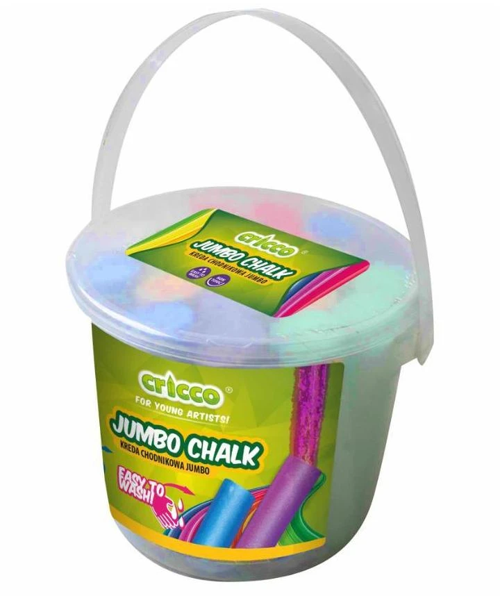 Jumbo spalvotos kreidos 20 vnt. kibirėlis CRICCO